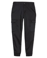 BP. Faux Denim Knit Cargo Joggers In Black At Nordstrom