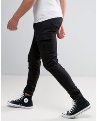 Pull&Bear Relaxed Cargo Pants In Black