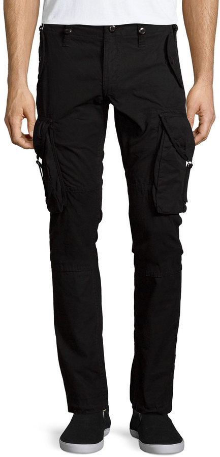 black slim fit cargo pants