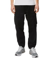 French Connection Soapy Cotton Blend Cargo Pants In Black Onyx At Nordstrom