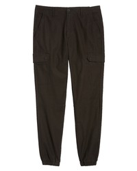 Topman Stretch Cotton Skinny Cargo Joggers In Black At Nordstrom