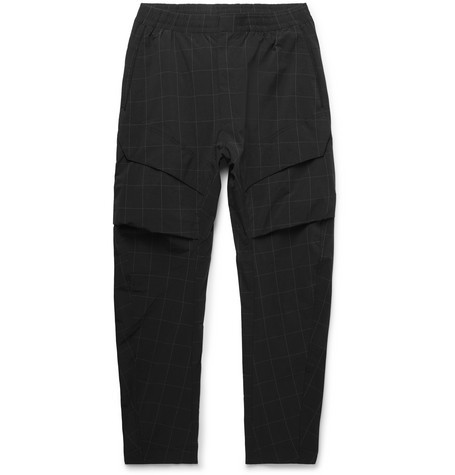 tech pack tapered checked stretch nylon blend cargo trousers original 9933032
