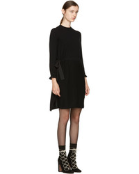 Fendi Black Cashmere Cascade Dress