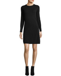 Neiman Marcus Cashmere Collection Long Sleeve Crewneck Cashmere Dress Plus Size