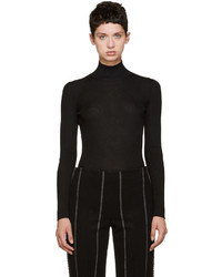 Calvin Klein Collection Black Ribbed Cocciolone Sweater