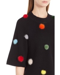 Fendi Cashmere Sweater With Genuine Mink Fur Pompoms
