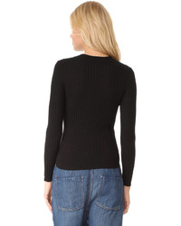 Vince Rib Long Sleeve Cashmere Pullover Sweater