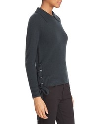 Frame Side Tie Crop Cashmere Sweater