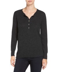 James Perse Thermal Henley Cashmere Sweater
