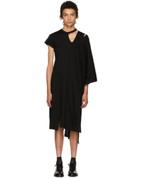 Facetasm Black Asymmetric Mantle T Shirt Dress