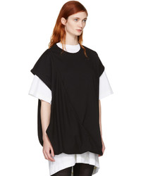 MM6 MAISON MARGIELA Black Asymmetric T Shirt Dress