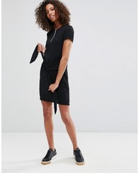 Daisy Street T Shirt Dress With Tie Waist And Ring Detail Zip