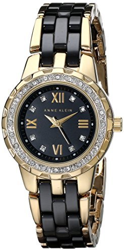 Anne klein ceramic 2024 watch with swarovski crystals