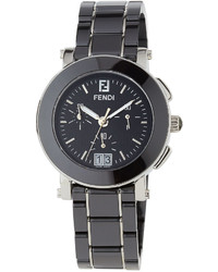Fendi 38mm Ceramic Chronograph Watch Black