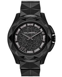 Karl Lagerfeld 7 Faceted Bezel Ceramic Bracelet Watch 44mm