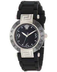 Versace 92qcs91d008 S009 Reve Black Ceramic Stainless Steel And Rubber Watch