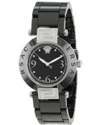 Versace 92qcs9d008 Sc09 Reve Ceramic 3h Round Stainless Steel Black Ceramic Bracelet Watch