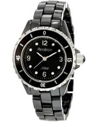 Swarovski Armitron 753920bksv Crystal Accented Silver Tone And Black Ceramic Bracelet Watch