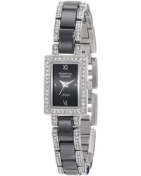 Swarovski Armitron 753955bksv Black Ceramic Silver Tone Crystal Accented Bracelet Watch