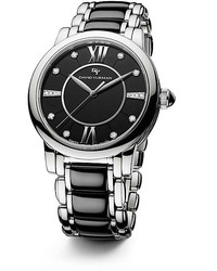 David Yurman Classic 38mm Quartz Watch With Black Ceramic And Diamonds