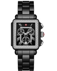 Michele Deco Diamond Diamond Dial Ceramic Bracelet Watch 33mm