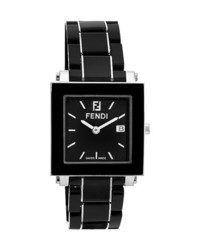 Fendi Large Square Ceramic Bracelet Watch 30mm Black