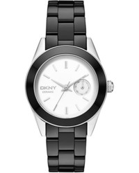 DKNY Jitney Round Ceramic Bracelet Watch 36mm