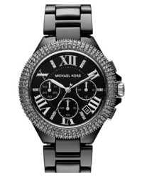 MICHAEL Michael Kors Michl Kors Camille Chronograph Ceramic Bracelet Watch 43mm Black