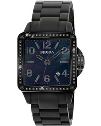 Brera Stella Ceramic Stainless Steel Diamond Case Watch Black