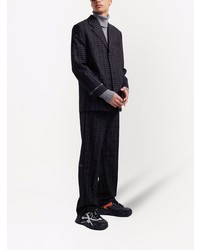 Off-White Check Pattern Single Breasted Blazer