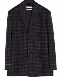 Off-White Check Pattern Single Breasted Blazer