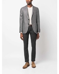 Zegna Houndstooth Check Pattern Single Breasted Blazer