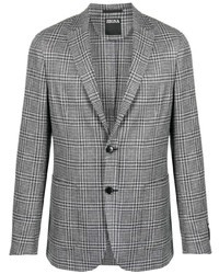 Zegna Houndstooth Check Pattern Single Breasted Blazer
