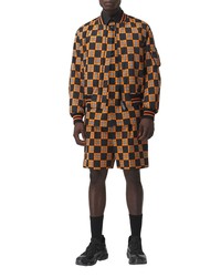 Burberry Brookland Checkerboard Cotton Bomber Jacket