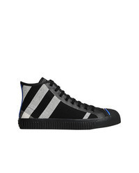 Black Check Canvas High Top Sneakers