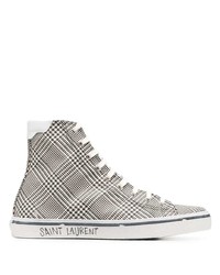 Saint Laurent Checked High Top Sneakers