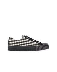 Black Check Canvas Low Top Sneakers