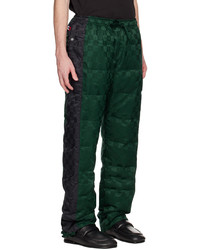 Tommy Jeans Green Black Checkerboard Down Trousers