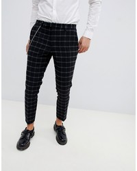 Twisted Tailor Tapered Fit Trouser With Black Window Pane Check
