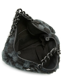 Van Faux Fur Large Clutch Bag