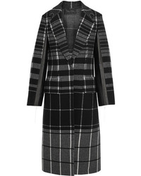 Calvin Klein Collection Checked Wool Coat Black