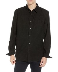 Black Check Corduroy Long Sleeve Shirt