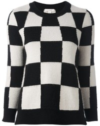 Black Check Crew-neck Sweater