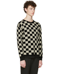 Marc Jacobs Black Check Distressed Sweater