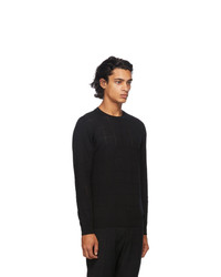Fendi Black Wool Punched Check Sweater