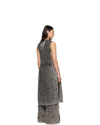 S.R. STUDIO. LA. CA. Black Checkered Pleats Mineral Wash Bib Dress