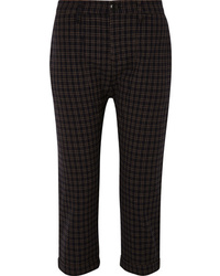 The Great The Saddle Cropped Checked Twill Straight Leg Pants