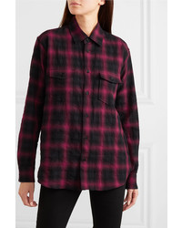 Saint Laurent Checked Cotton Flannel Shirt