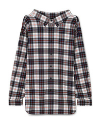 Balenciaga Swing Oversized Checked Cotton Flannel Shirt