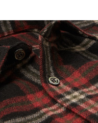 A.P.C. Checked Wool Blend Flannel Overshirt